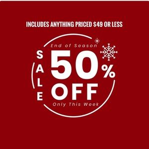 MASSIVE 50% OFF SALE - includes anything priced $49 or less